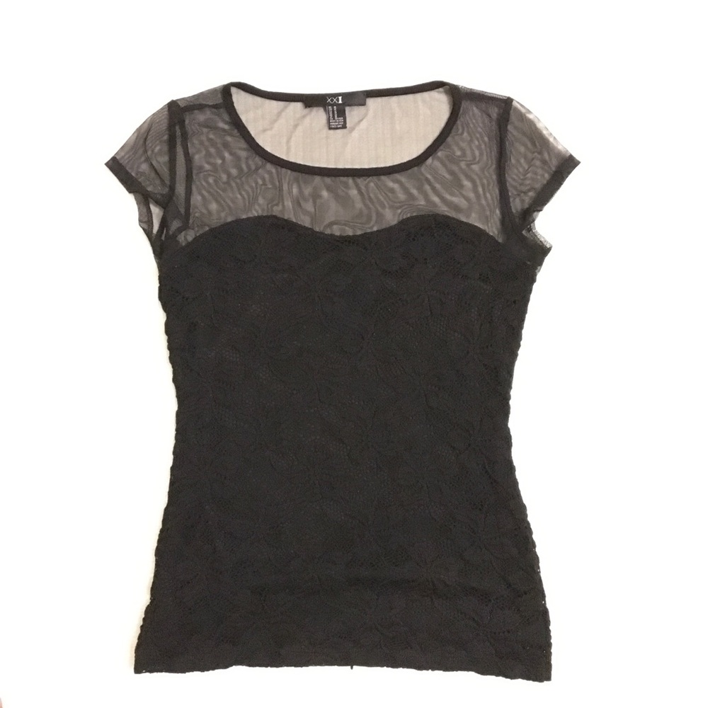 Lace and sheer top